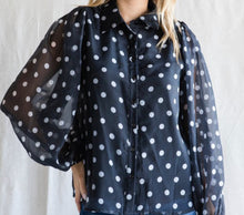 Load image into Gallery viewer, Dotty Peasant Long Sleeves Top