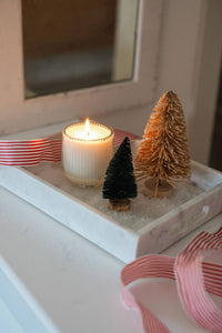 Tis the Season Ribbed Retro Style Soy Candle - Clear: Icicles