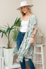 Load image into Gallery viewer, Minty Falls | Floral Ruffle Kimono