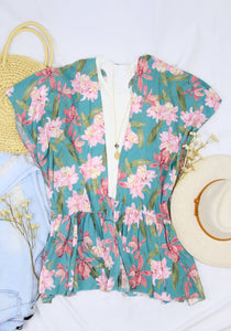 Flora Paradise | Floral Ruffle Kimono