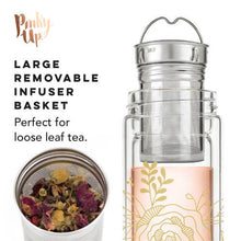 Load image into Gallery viewer, Blair™ Bouquet Glass Travel Infuser Mug by Pinky Up®