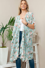 Load image into Gallery viewer, Minty Falls | Floral Ruffle Kimono