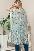 Load image into Gallery viewer, Minty Falls | Floral Ruffle Kimono