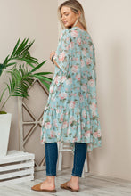 Load image into Gallery viewer, Minty Falls | Floral Ruffle Kimono