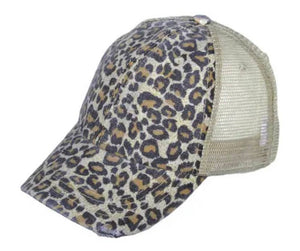 Trump Girl Leather Patch Hat: Black leopard
