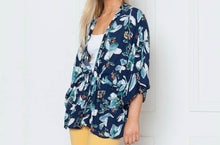 Load image into Gallery viewer, Rebecca Rain | Pull String Wrap Kimono Cover-Up: Navy