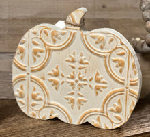 Load image into Gallery viewer, Painted Faux Tile Small Pumpkin