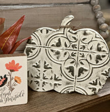 Load image into Gallery viewer, CUSTOM Painted Faux Tile Small Pumpkin