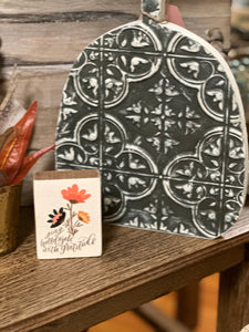 CUSTOM Painted Faux Tile Large Pumpkin