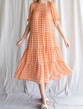 Load image into Gallery viewer, Check Chiffon Midi Dress