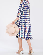 Load image into Gallery viewer, Plus Checkered Floral High Low Tunic