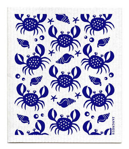 Swedish Dishcloth - Crabs - Blue