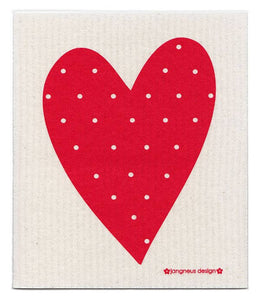Swedish Dishcloth - Heart - Red