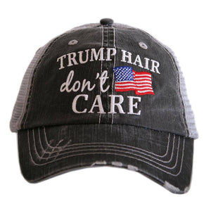 “Trump Hair Don't Care" American Flag Wholesale Trucker Hat