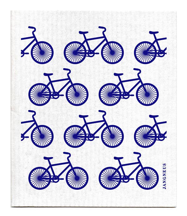 Swedish Dishcloth - Bikes - Blue