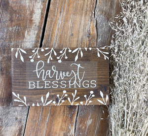 Harvest Blessings wood Sign
