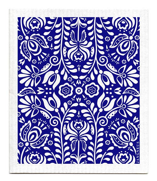 Swedish Dishcloth - Scandi Bloom - Blue