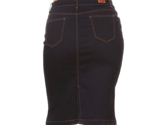 Plus Size "Georgia" Dark Indigo Jean Skirt