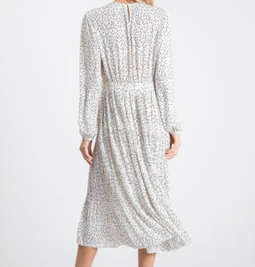 Polka Dot Long Sleeve Midi Dress